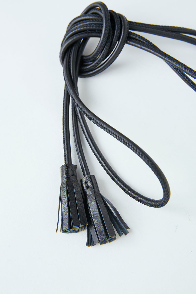 LEATHER STRING BELT #BLACK [241OJ-AC05] – Diffusion