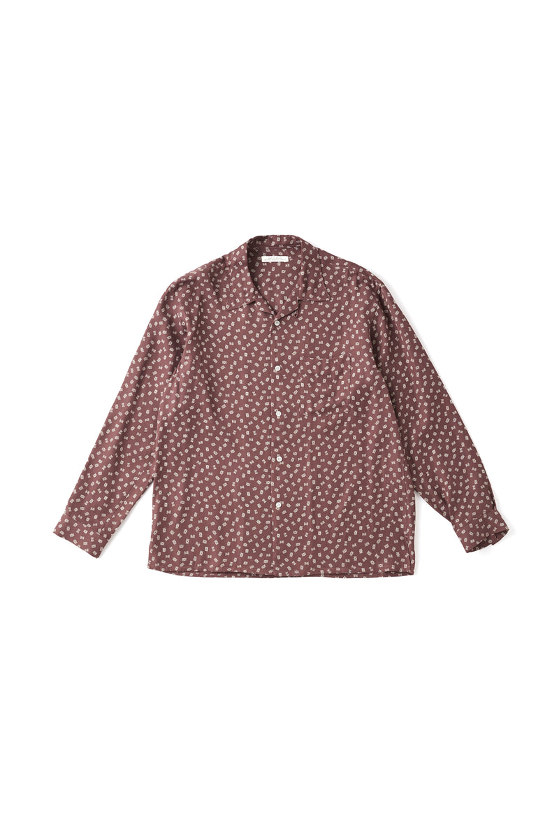 ORIGINAL PRINTED OPEN COLLAR SHIRTS (Deco Monogram) Long-sleeve