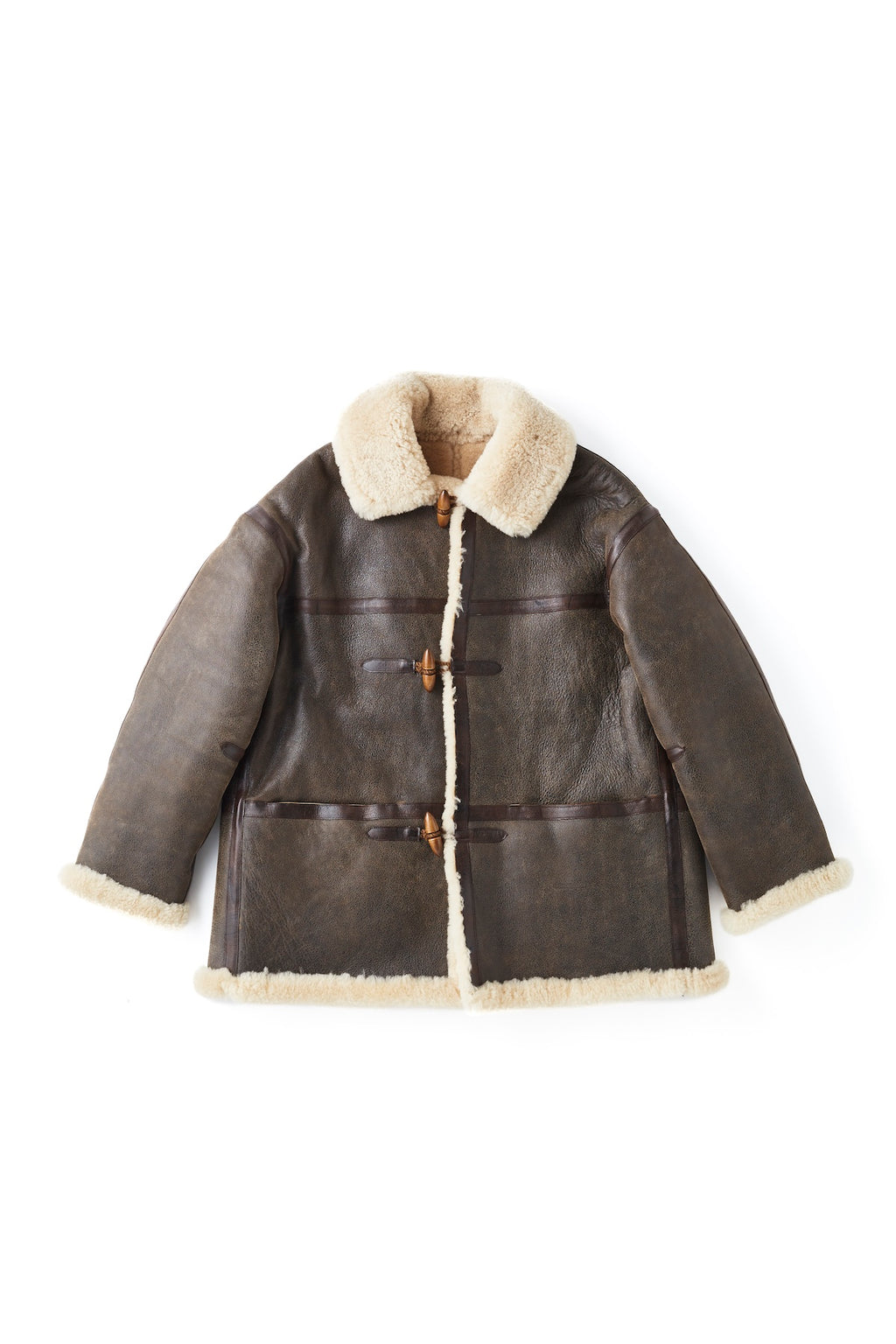 DISTRESSED SHEARLING IRVINE COAT - 242OJ-JK24