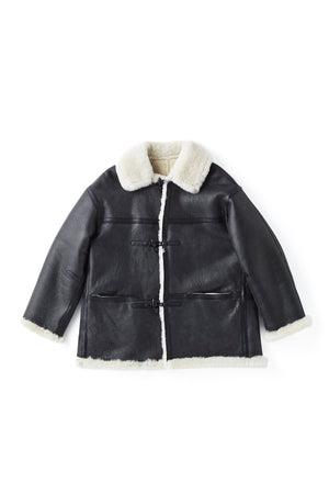 DISTRESSED SHEARLING IRVINE COAT - 242OJ-JK24