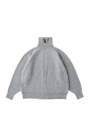 SILK NEP WOOL ZIP SWEATER - 242OJ-KN03