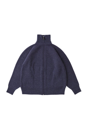 SILK NEP WOOL ZIP SWEATER - 242OJ-KN03