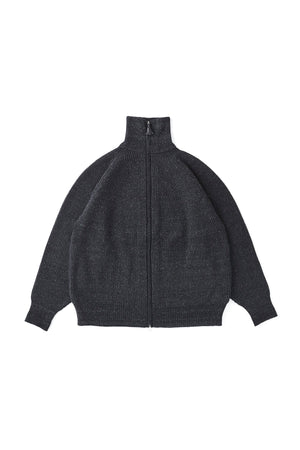 SILK NEP WOOL ZIP SWEATER - 242OJ-KN03