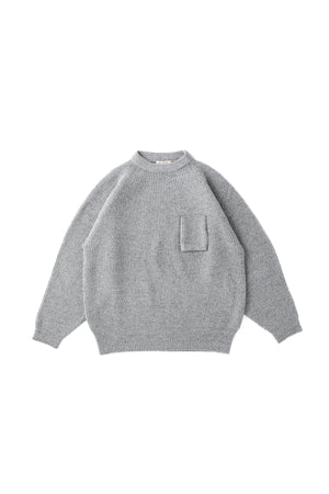 SILK NEP WOOL MOCK-NECK SWEATER - 242OJ-KN04