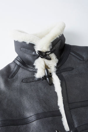 DISTRESSED SHEARLING IRVINE COAT - 242OJ-JK24