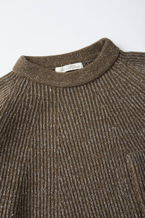 SILK NEP WOOL MOCK-NECK SWEATER - 242OJ-KN04