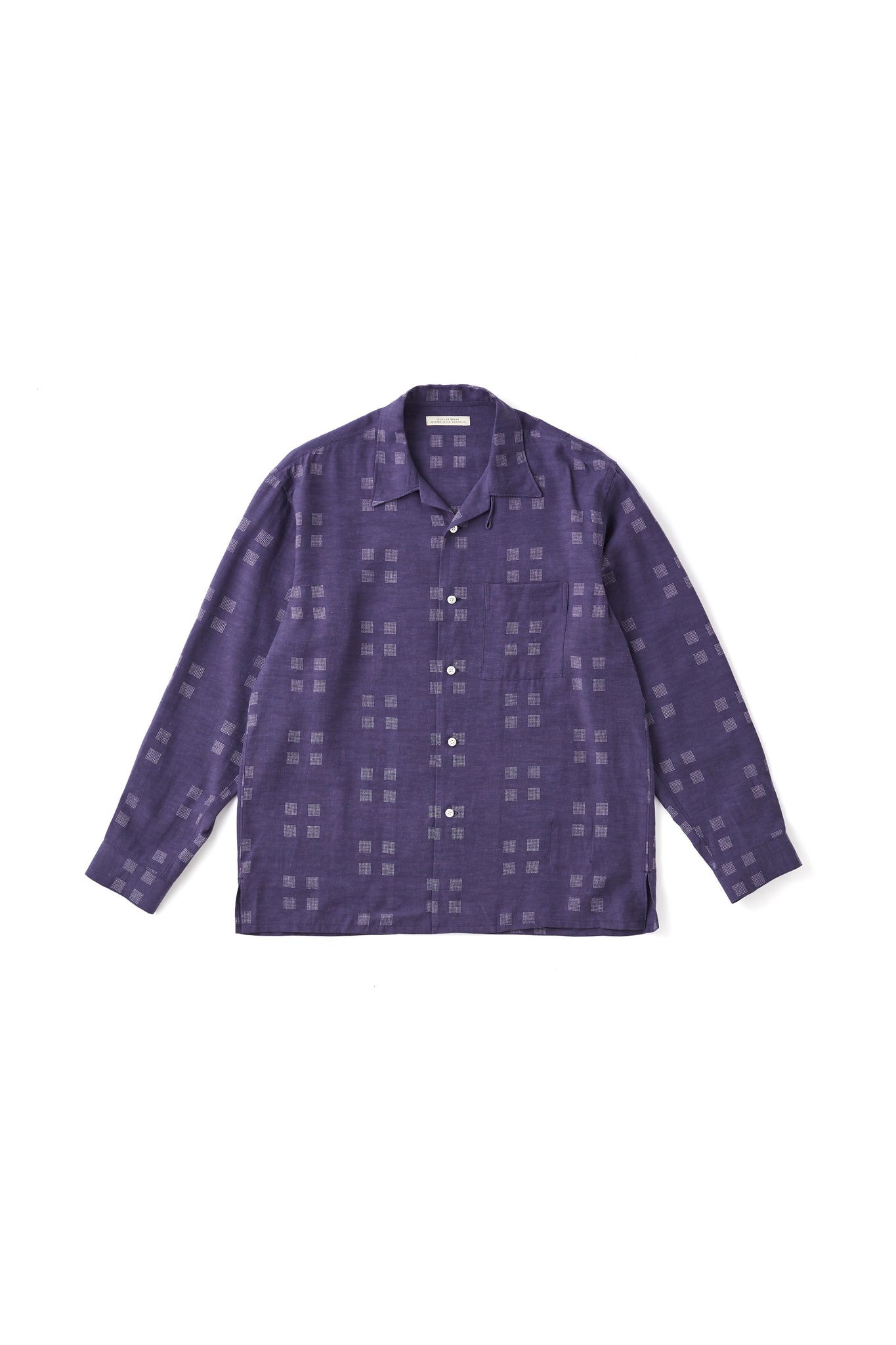 ORIGINAL PRINTED OPEN COLLAR SHIRTS (Square Dot) Long-sleeve - 251OJ-SH16