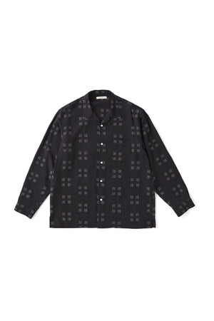ORIGINAL PRINTED OPEN COLLAR SHIRTS (Square Dot) Long-sleeve - 251OJ-SH16