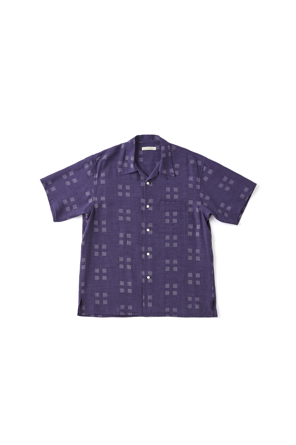 ORIGINAL PRINTED OPEN COLLAR SHIRTS (Square Dot) Short-sleeve - 251OJ-SH20