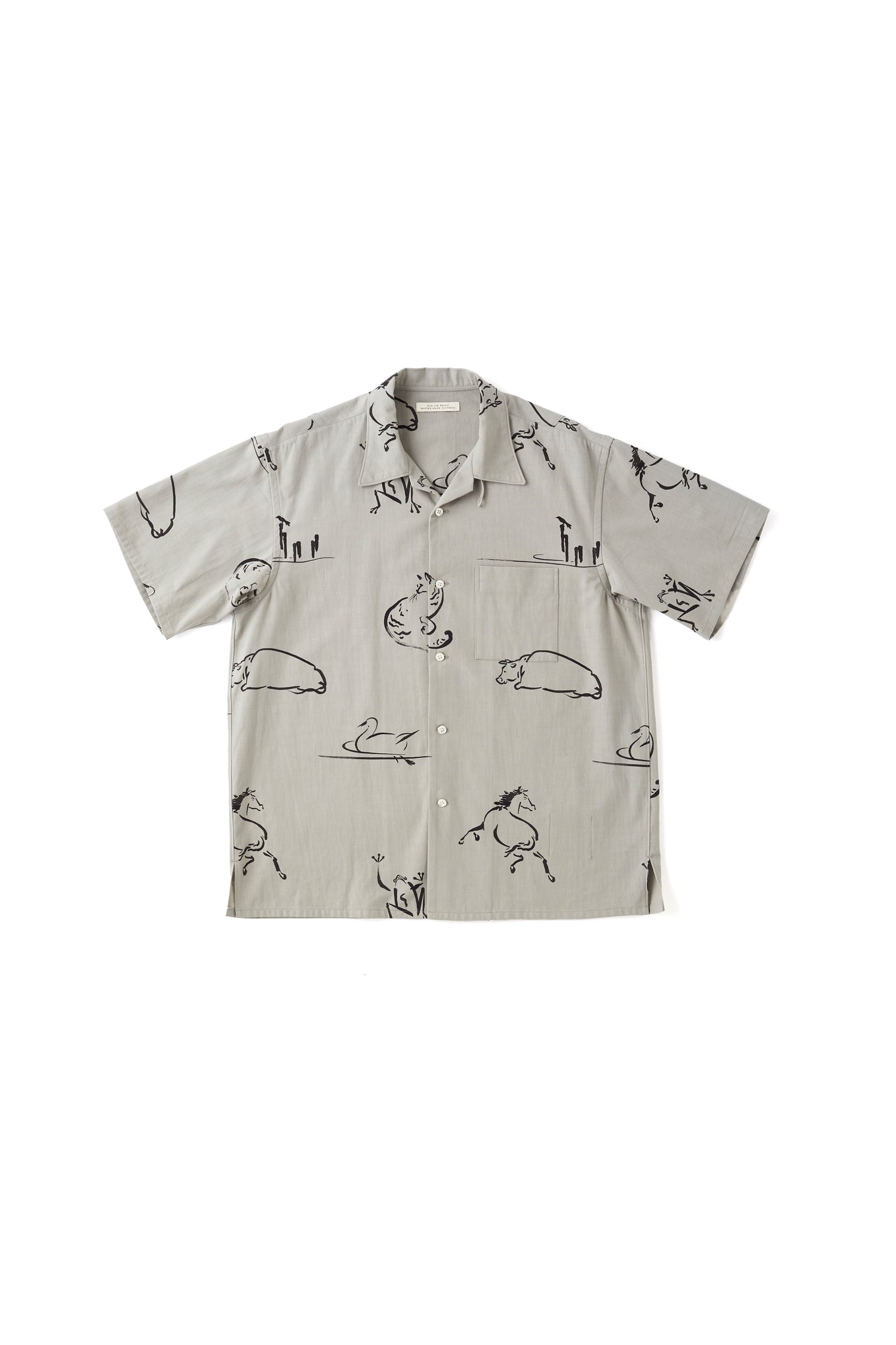 ORIGINAL PRINTED OPEN COLLAR SHIRTS (Animal Drawing) Short-sleeve - 251OJ-SH22