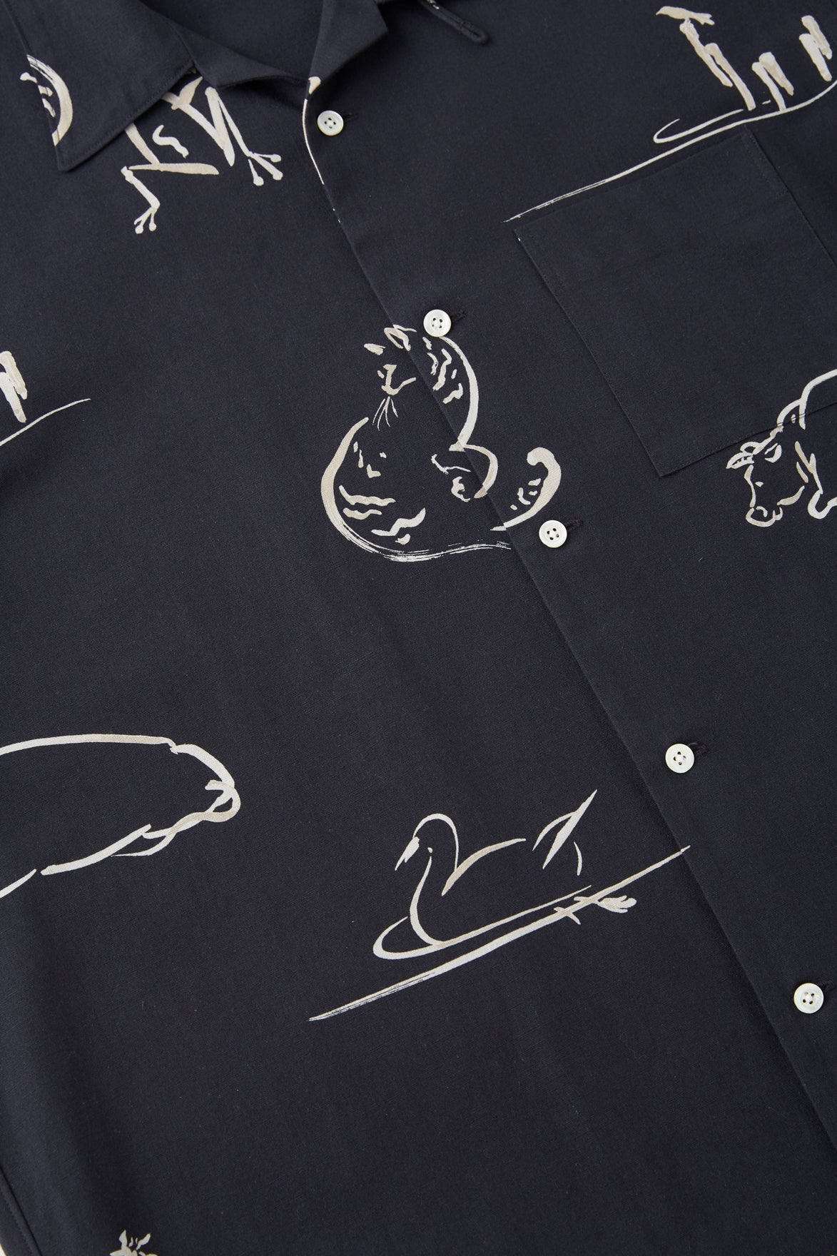 ORIGINAL PRINTED OPEN COLLAR SHIRTS (Animal Drawing) Short-sleeve - 251OJ-SH22
