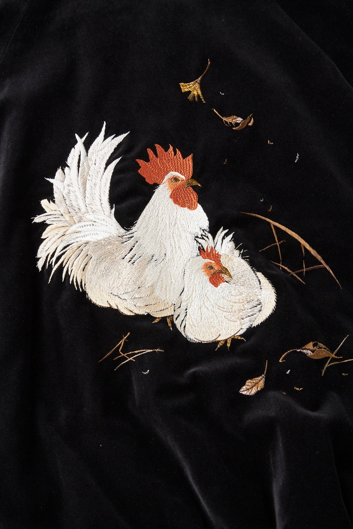 STUNNING VELVET SOUVENIR JACKET (Niwatori to Hiyoko) - 252OJ-JK12