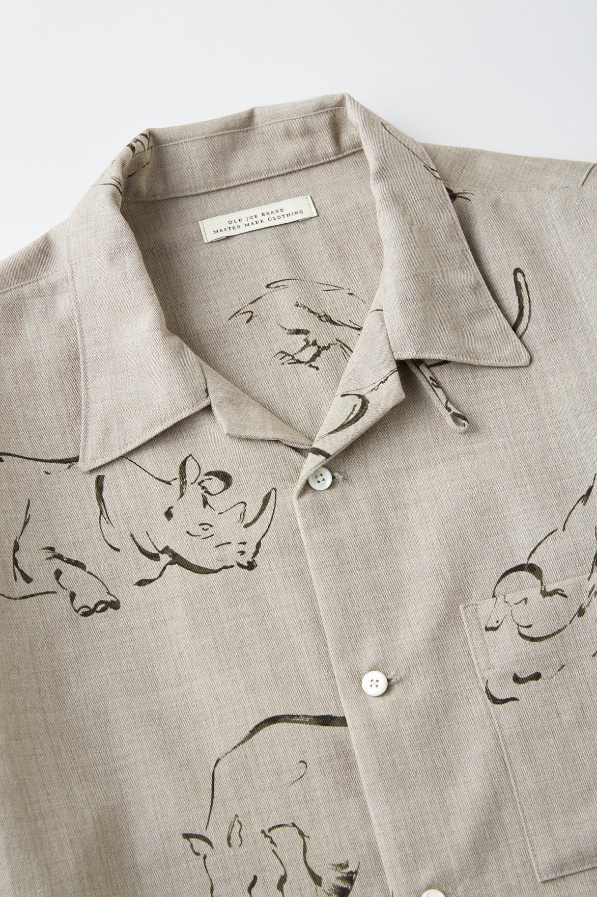 ORIGINAL PRINTED OPEN COLLAR SHIRTS (Animal Drawing) Long-sleeve - 252OJ-SH07