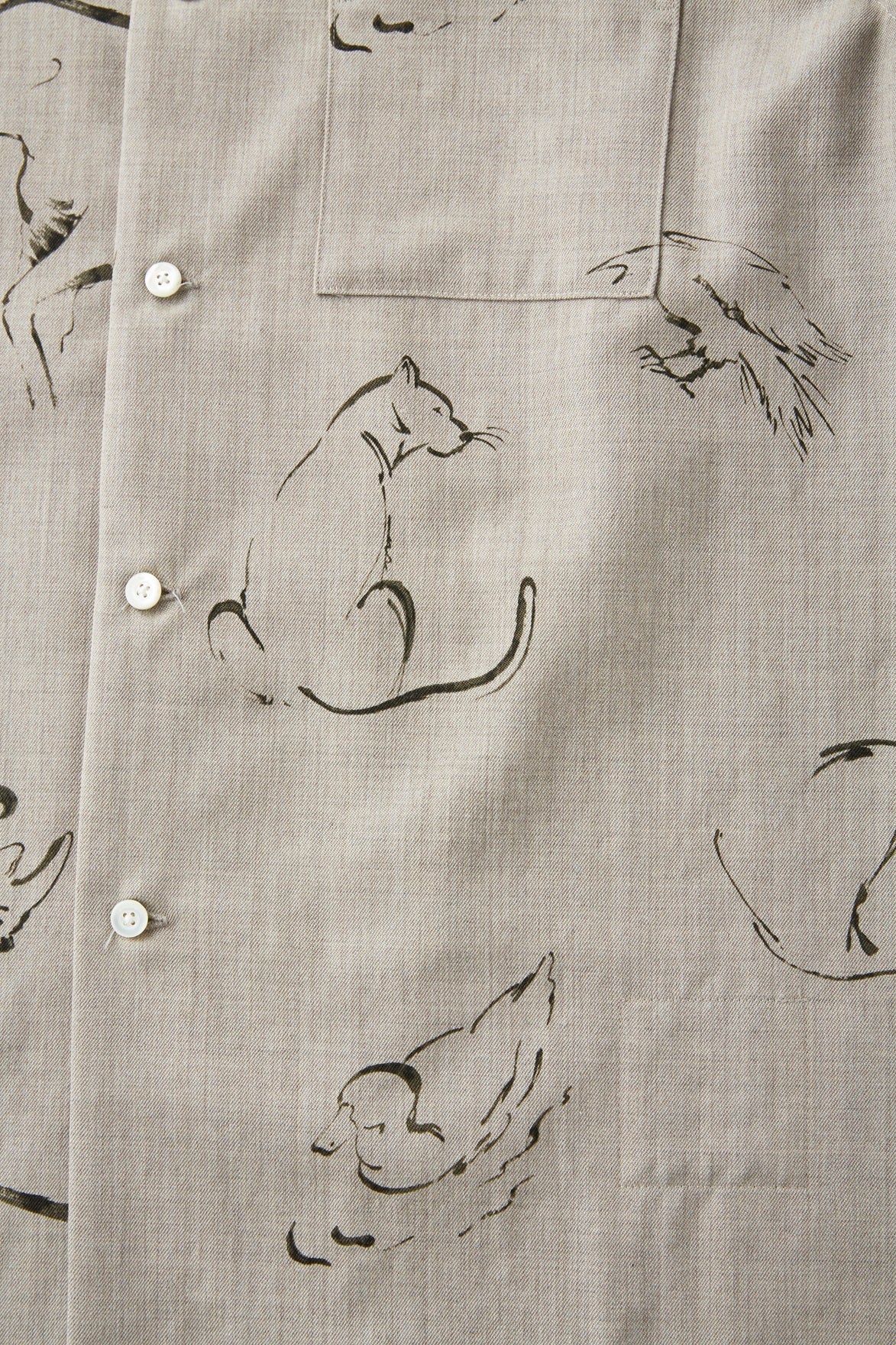 ORIGINAL PRINTED OPEN COLLAR SHIRTS (Animal Drawing) Long-sleeve - 252OJ-SH07