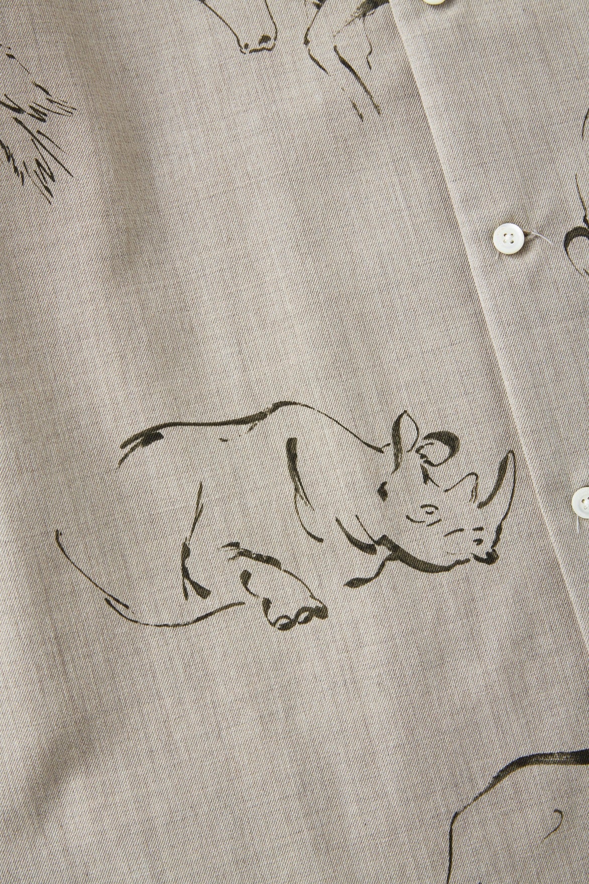 ORIGINAL PRINTED OPEN COLLAR SHIRTS (Animal Drawing) Long-sleeve - 252OJ-SH07