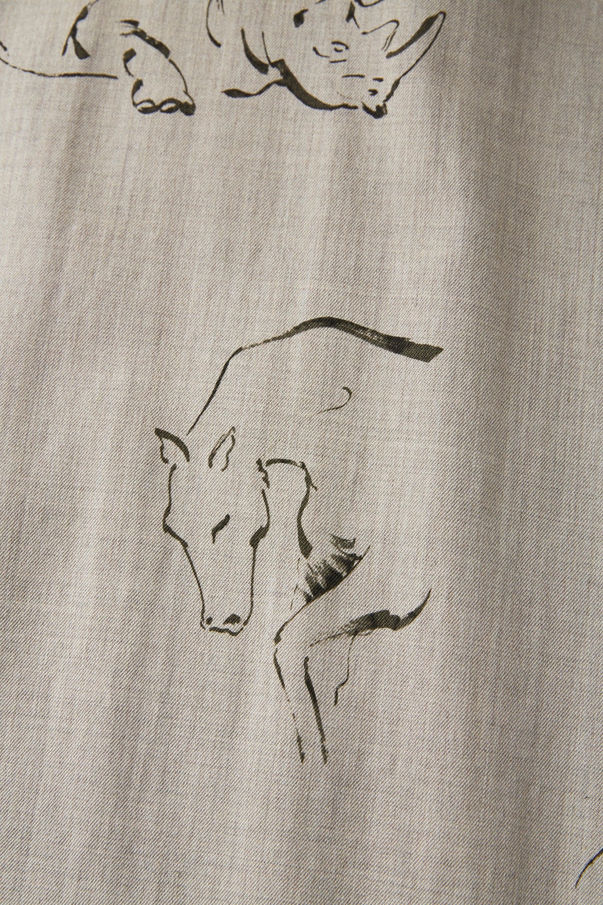 ORIGINAL PRINTED OPEN COLLAR SHIRTS (Animal Drawing) Long-sleeve - 252OJ-SH07