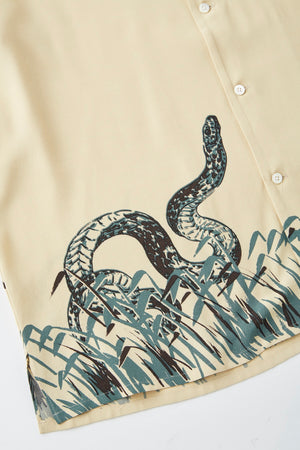 ORIGINAL PRINTED OPEN COLLAR SHIRTS “Hebi” Long-sleeve - 251OJ-SH25