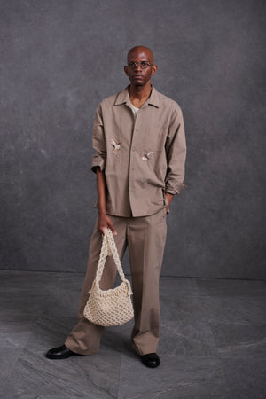 SILK NEP CLOTH SPORTING TROUSER - 251OJ-PT13