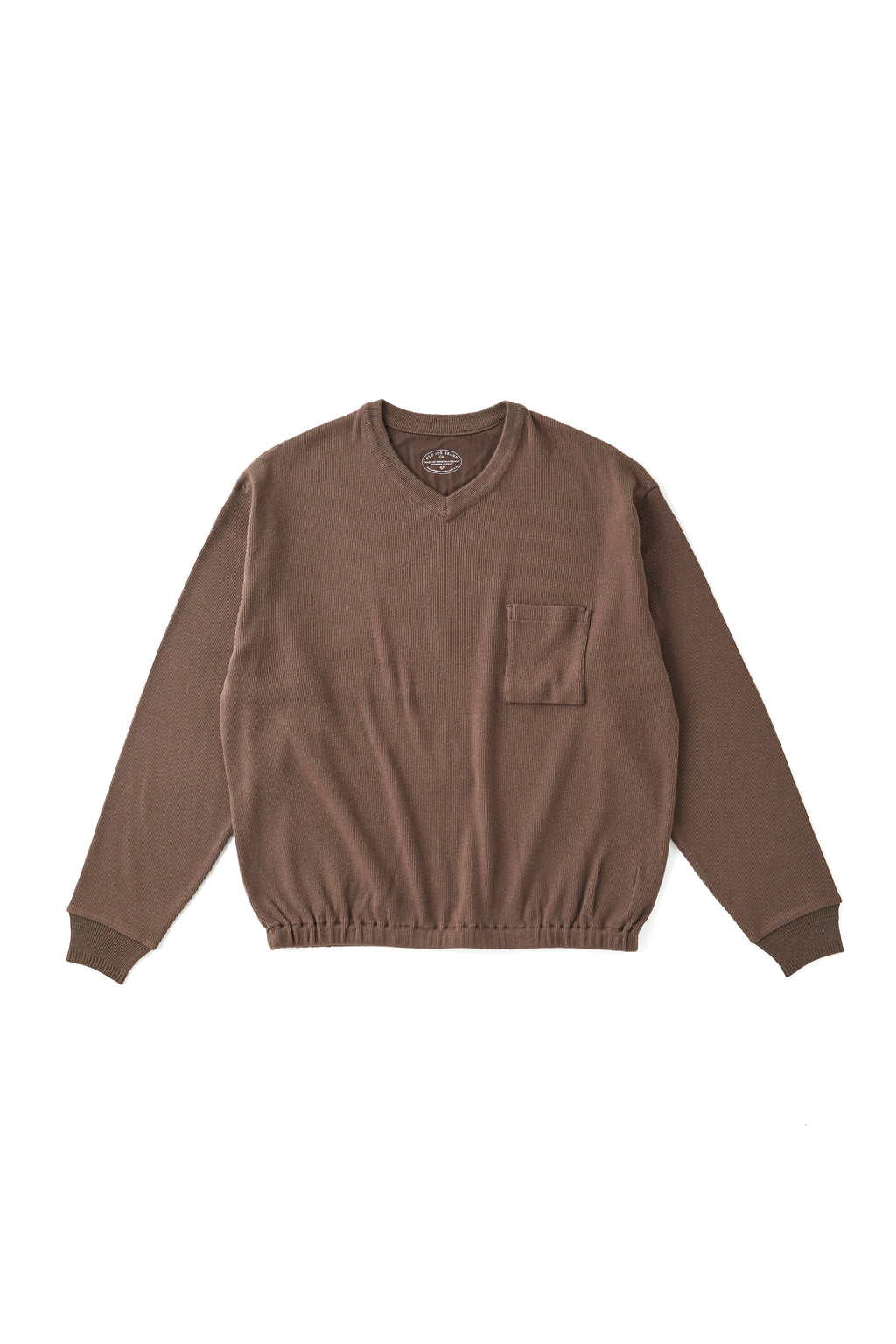 V-NECK SILK NEP RIBED TOPS - 252OJ-CT05