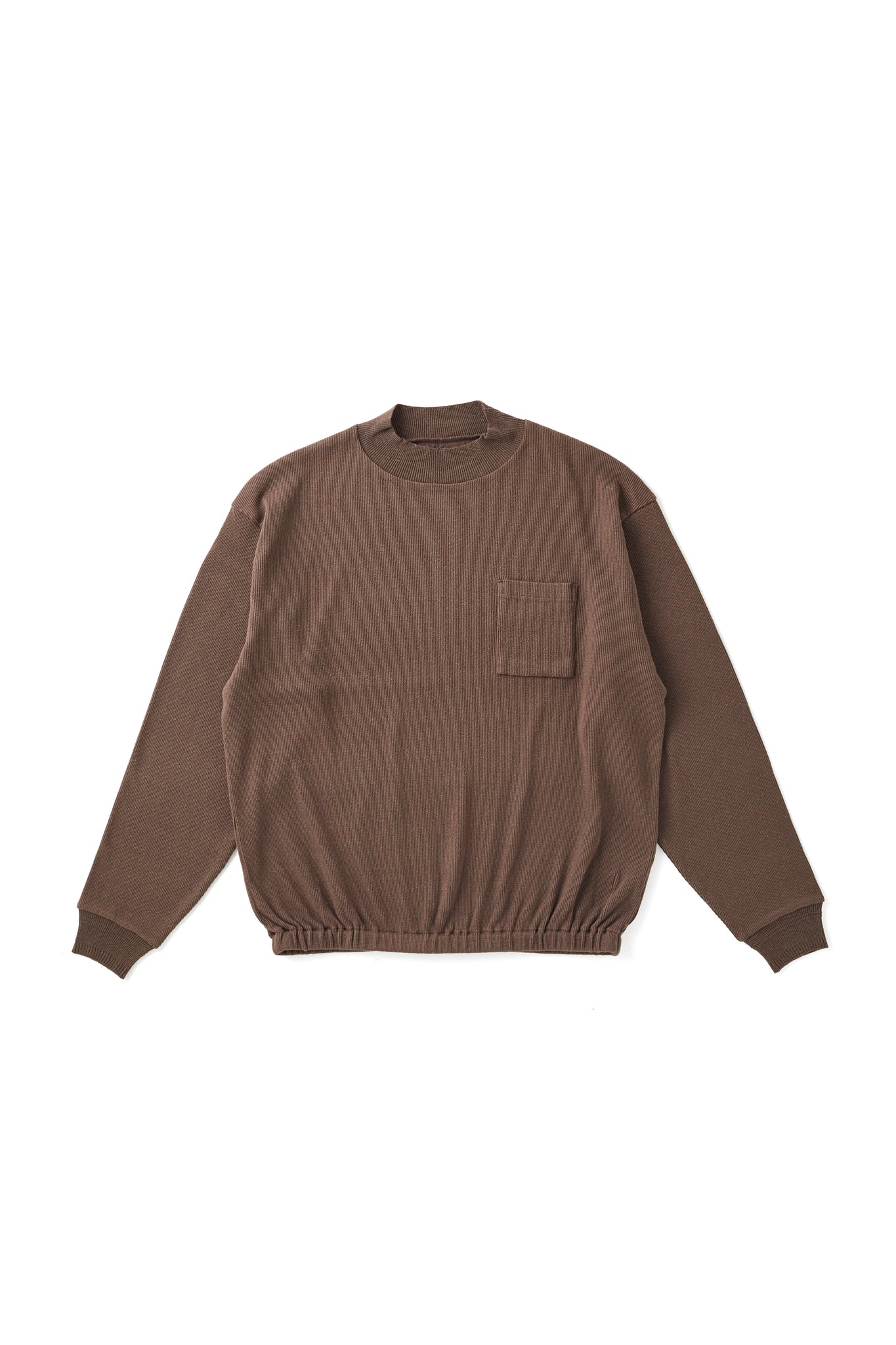 MOCK-NECK SILK NEP RIBED TOPS - 252OJ-CT03