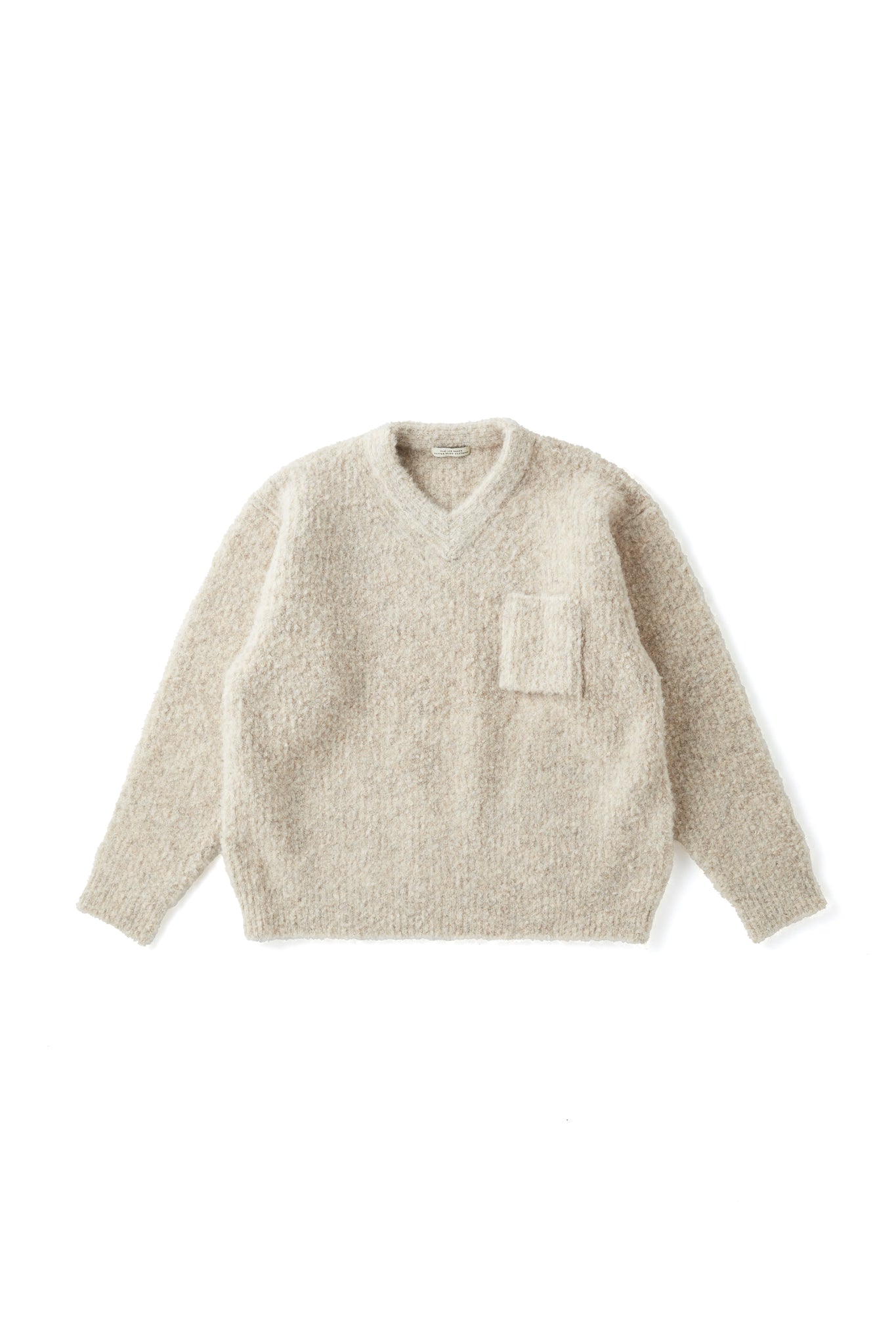 BOUCLE ALPAKA V-NECK SWEATER - 252OJ-KN04