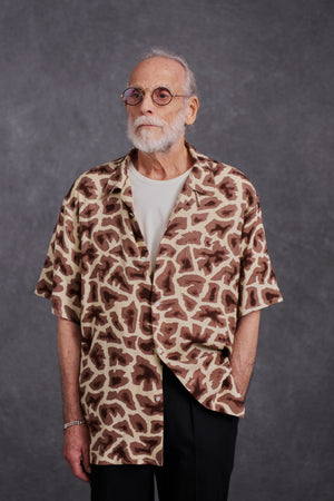 ORIGINAL PRINTED OPEN COLLAR SHIRTS (Giraffe) Short-sleeve - 251OJ-SH21
