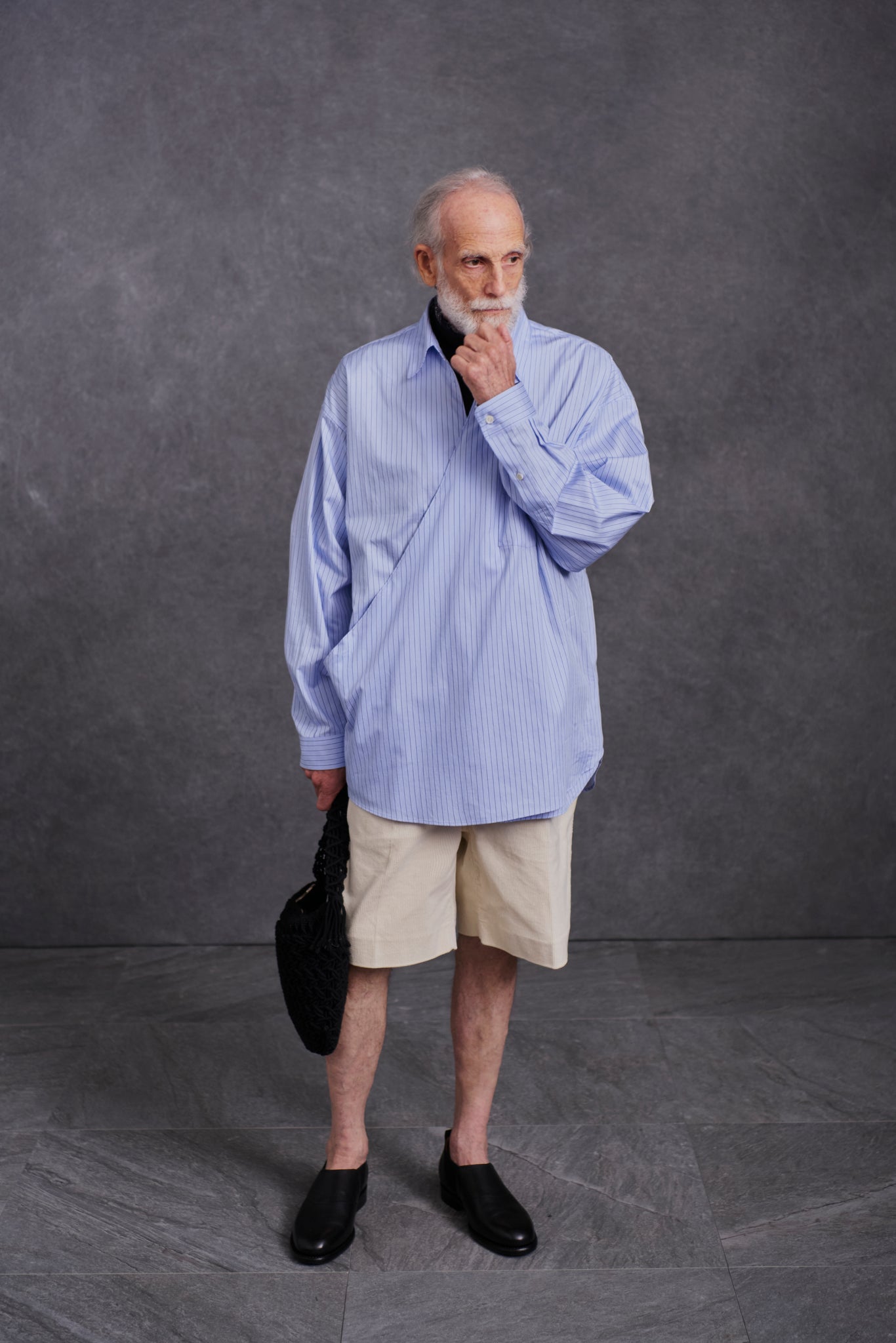 ASYMMETRY FRONT TUNIC SHIRTS (Long-Sleeve) - 251OJ-SH08