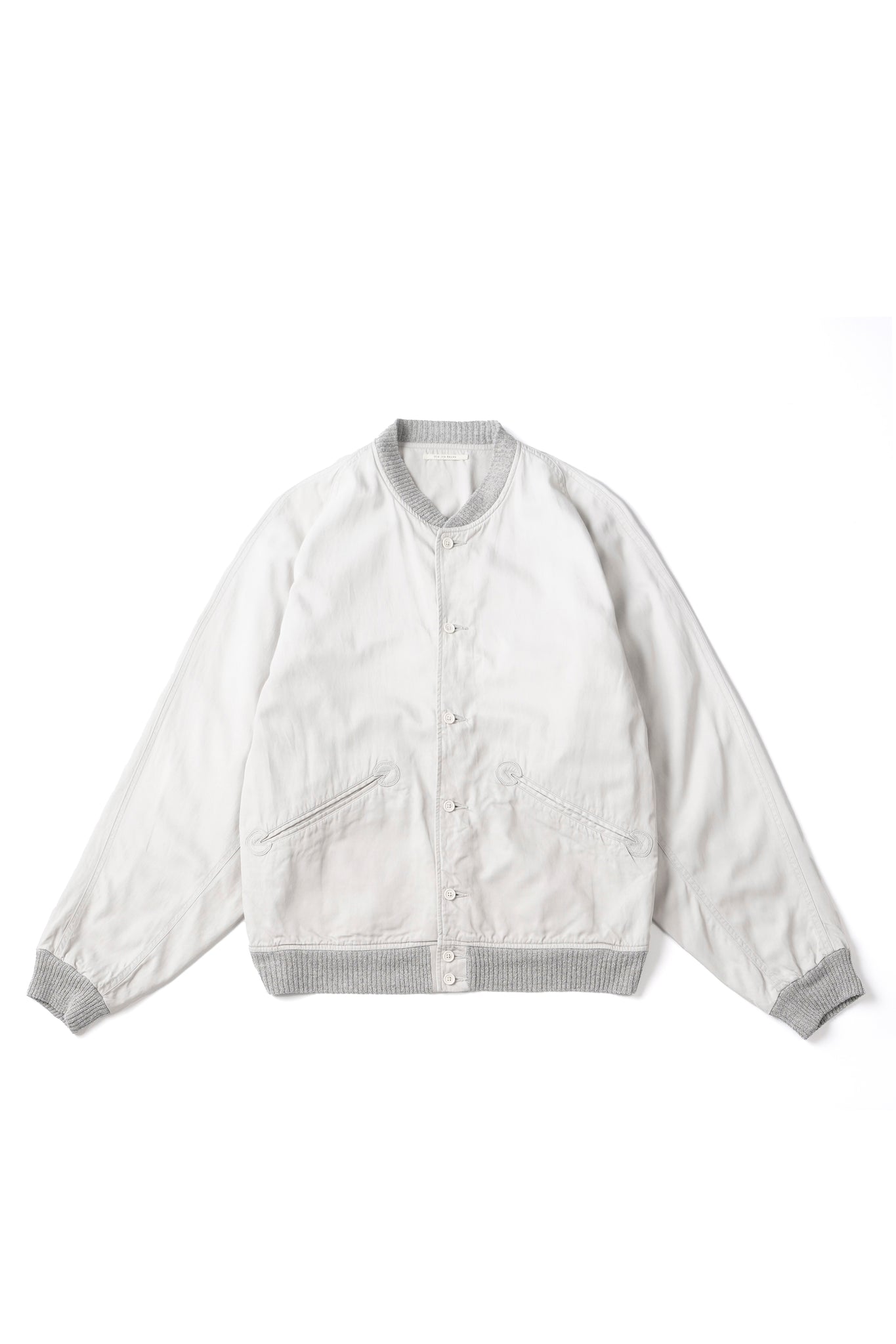 LOHEN ボトルネック レイヤードブルゾン　ホワイト PATINA-RAYON LAWTON BUTTONED JACKET - 261OJ-JK13 – OLD JOE BRAND
