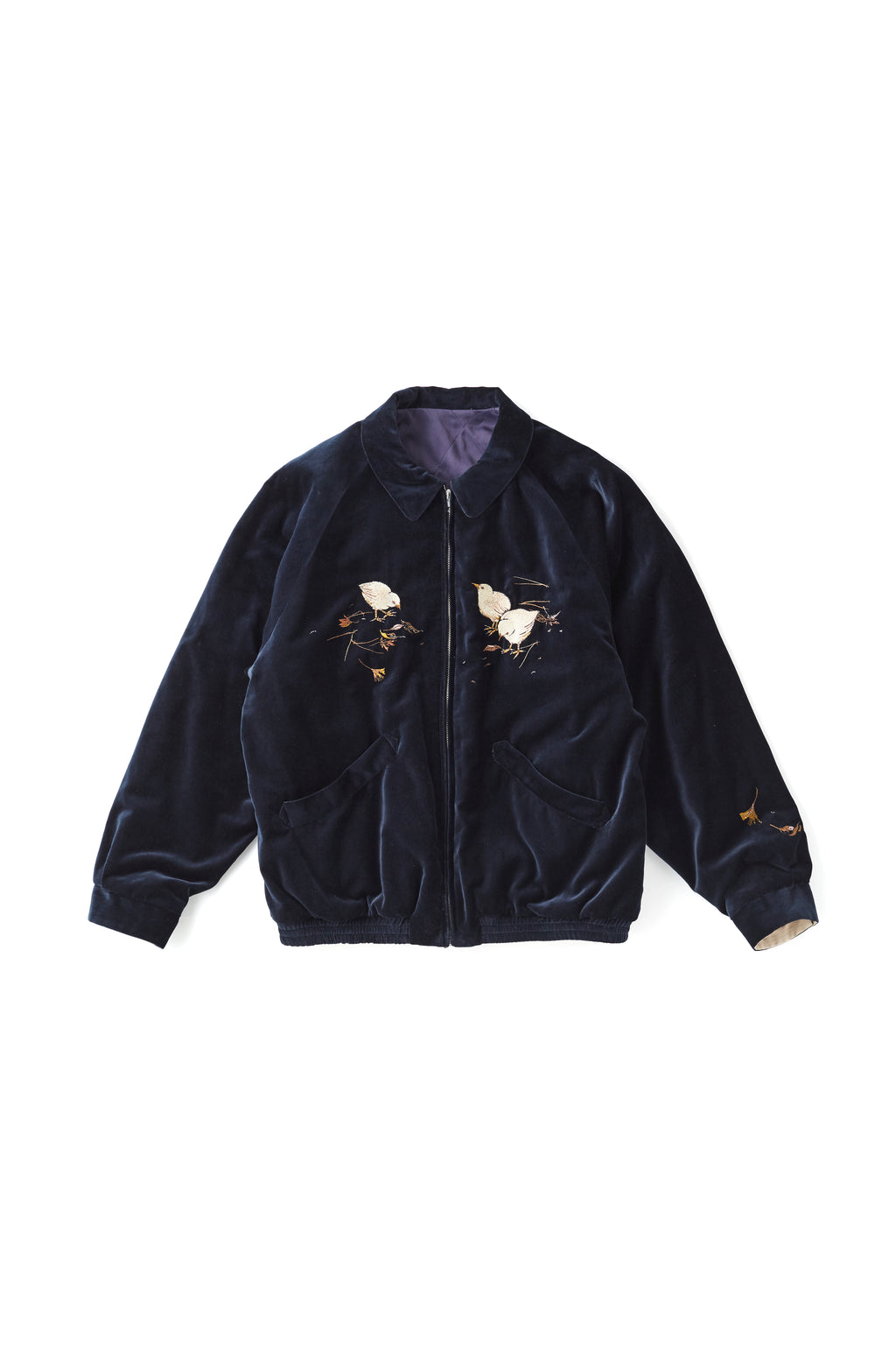 STUNNING VELVET SOUVENIR JACKET (Niwatori to Hiyoko) - 252OJ-JK12