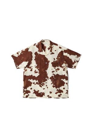 ORIGINAL PRINTED OPEN COLLAR SHIRTS (COW) Short-sleeve - 241OJ-SH05