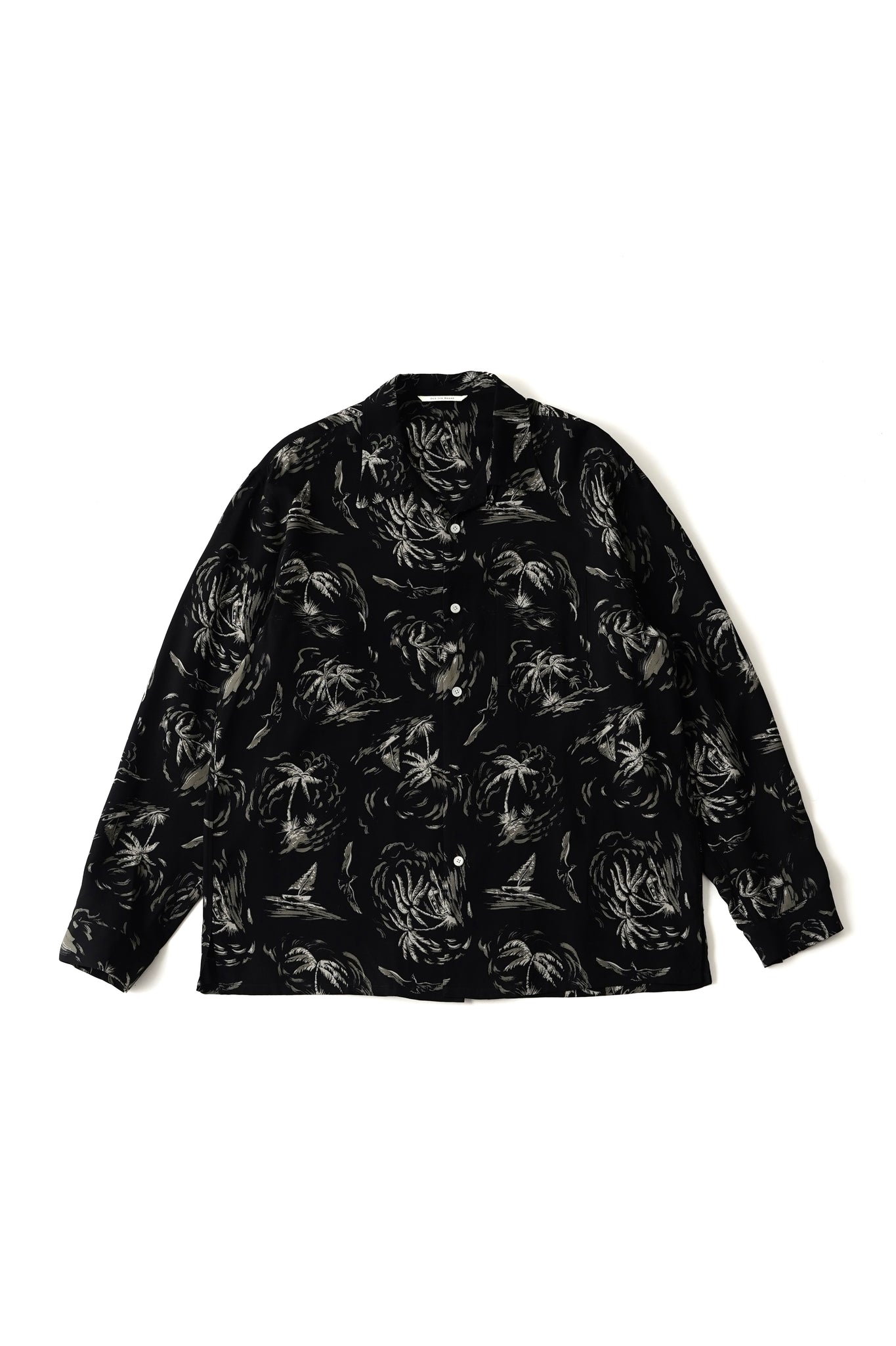 ORIGINAL PRINTED OPEN COLLAR SHIRTS (PALM TREE) Long-sleeve