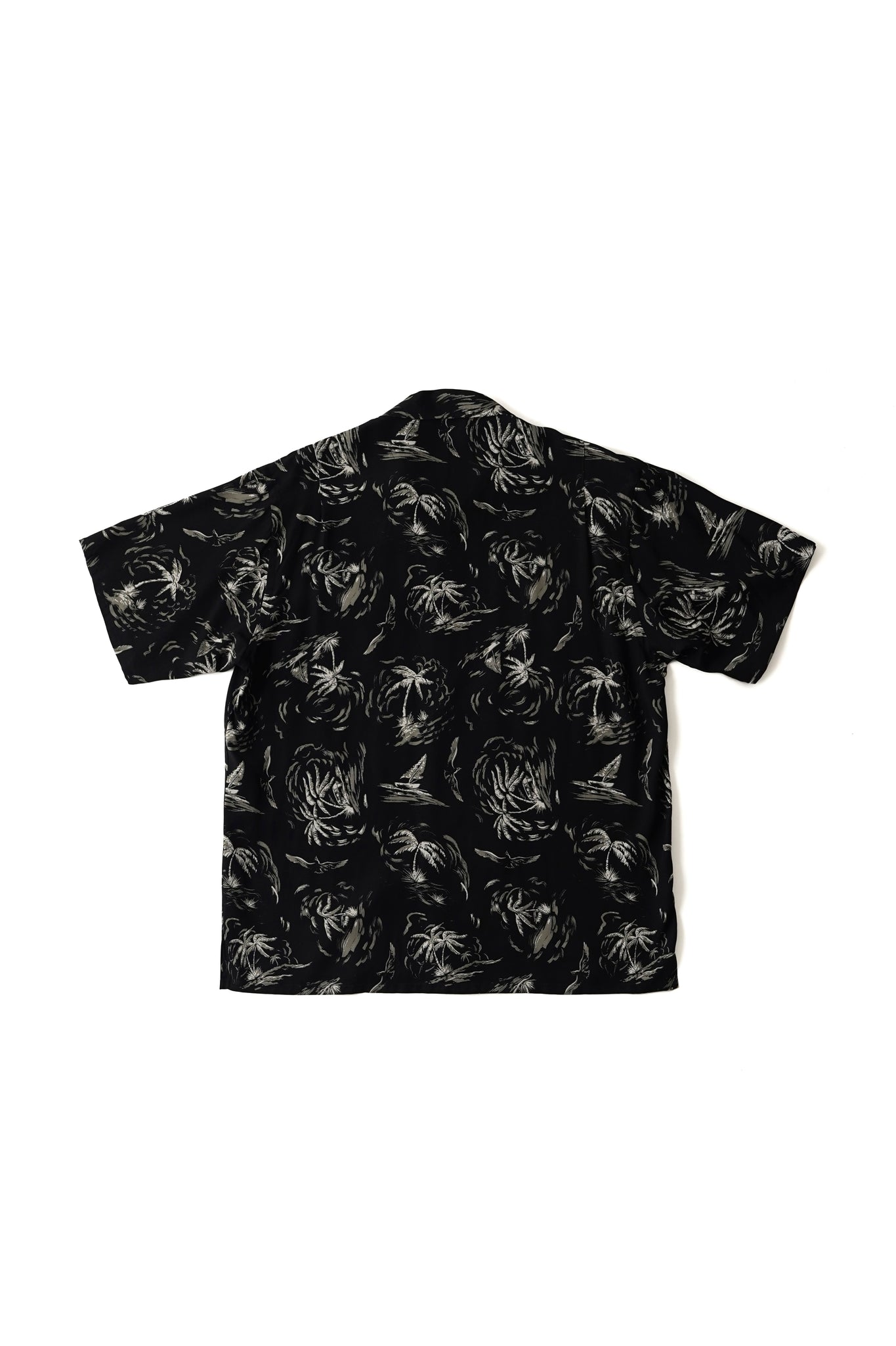 ORIGINAL PRINTED OPEN COLLAR SHIRTS (PALM TREE) Short-sleeve