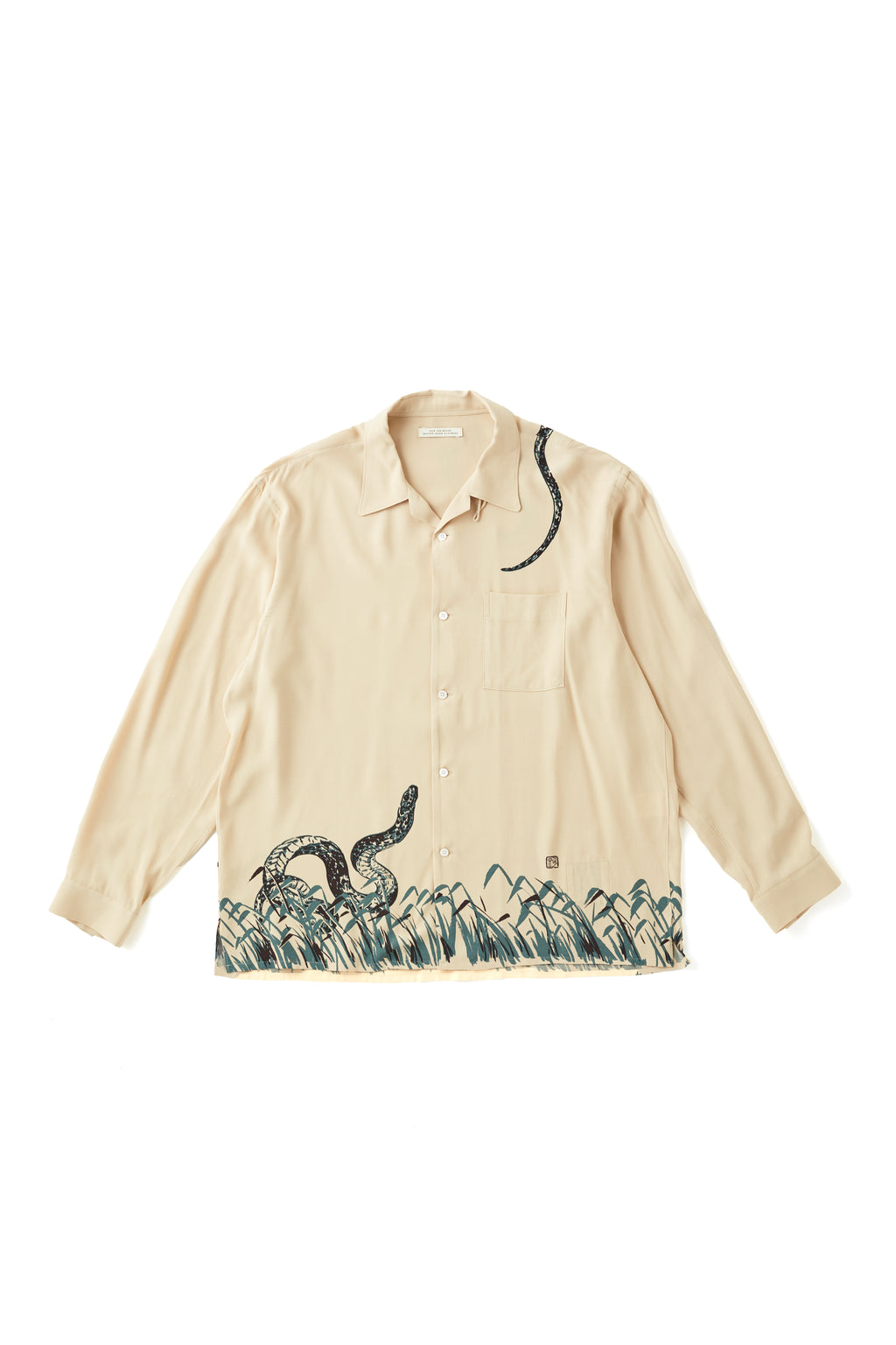 ORIGINAL PRINTED OPEN COLLAR SHIRTS “Hebi” Long-sleeve - 251OJ-SH25