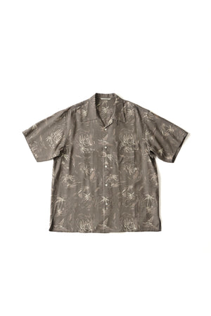 ORIGINAL PRINTED OPEN COLLAR SHIRTS (PALM TREE) Short-sleeve