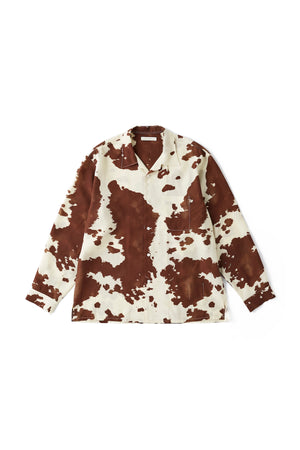 ORIGINAL PRINTED OPEN COLLAR SHIRTS (COW) Long-sleeve - 241OJ-SH01