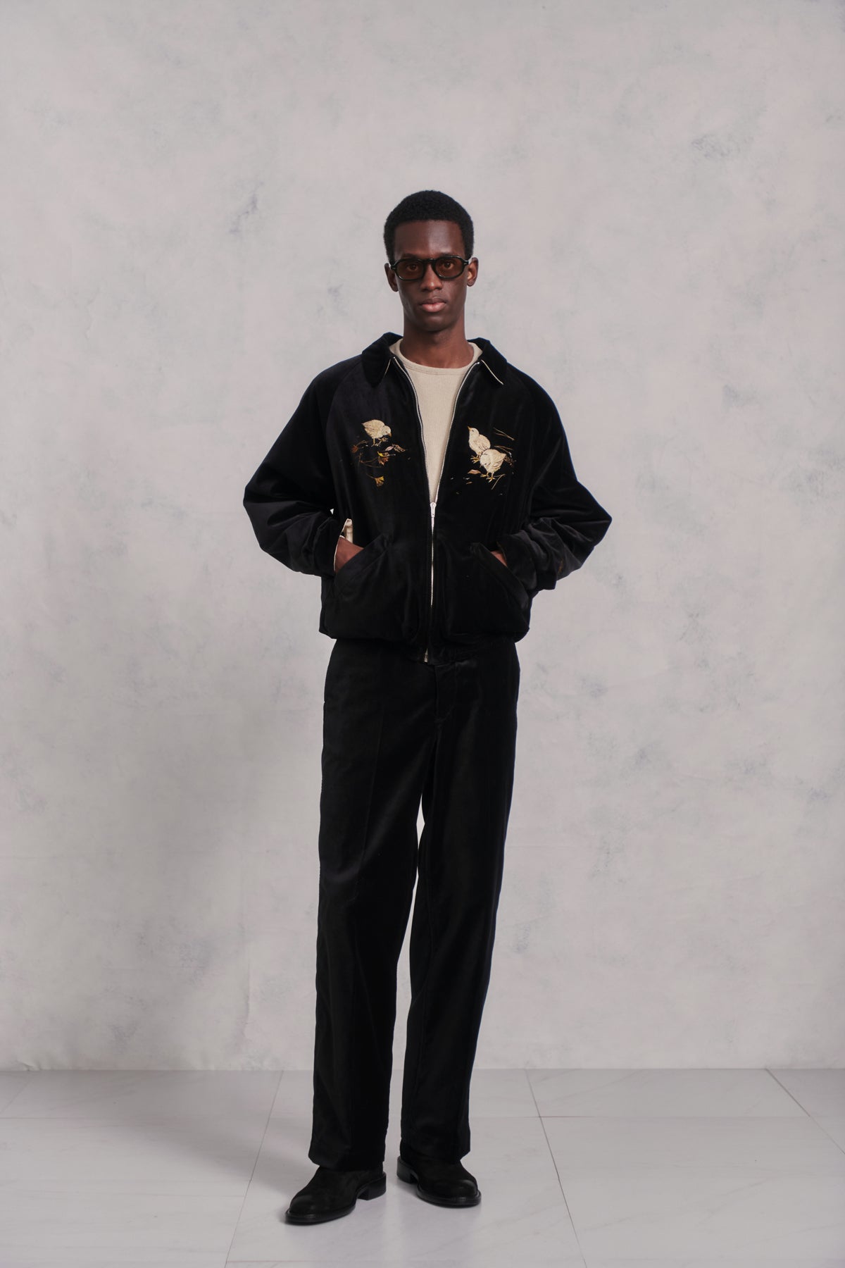 STUNNING VELVET SOUVENIR JACKET (Niwatori to Hiyoko) - 252OJ-JK12