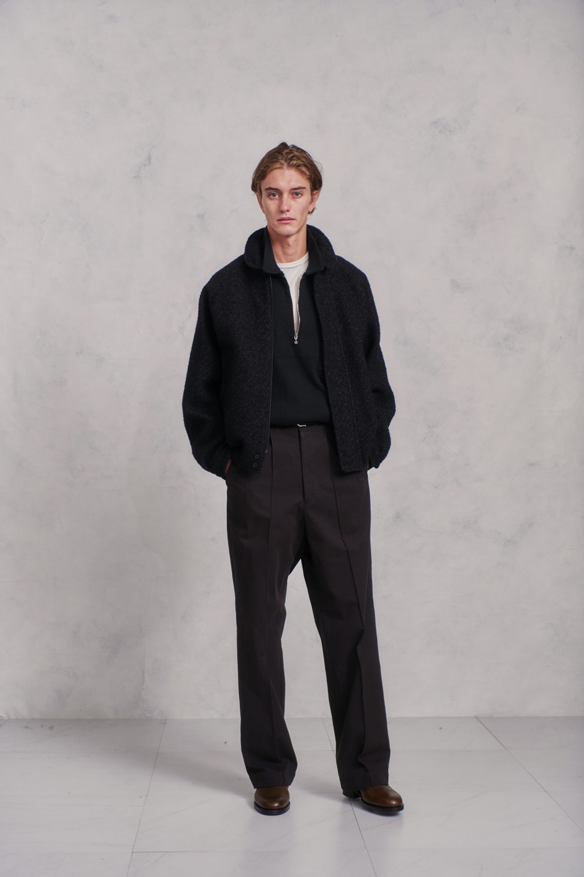 ROUND-COLLAR MOTORING JACKET - 252OJ-JK04