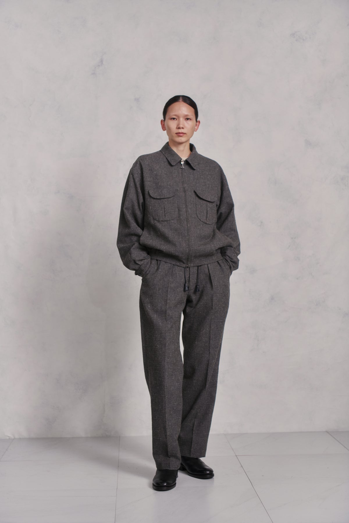 DOUBLE-PLEATED DRAPE TROUSER - 252OJ-PT01