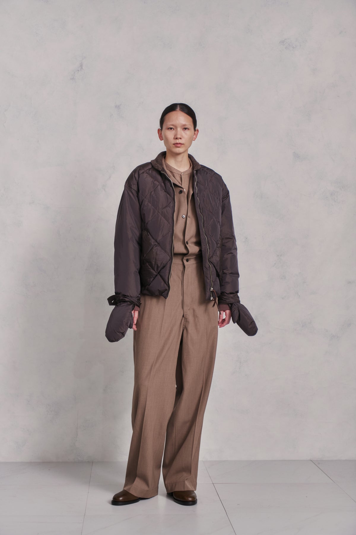 HIGH-COUNT SILK MITTEN PUFF JACKET - 252OJ-JK13