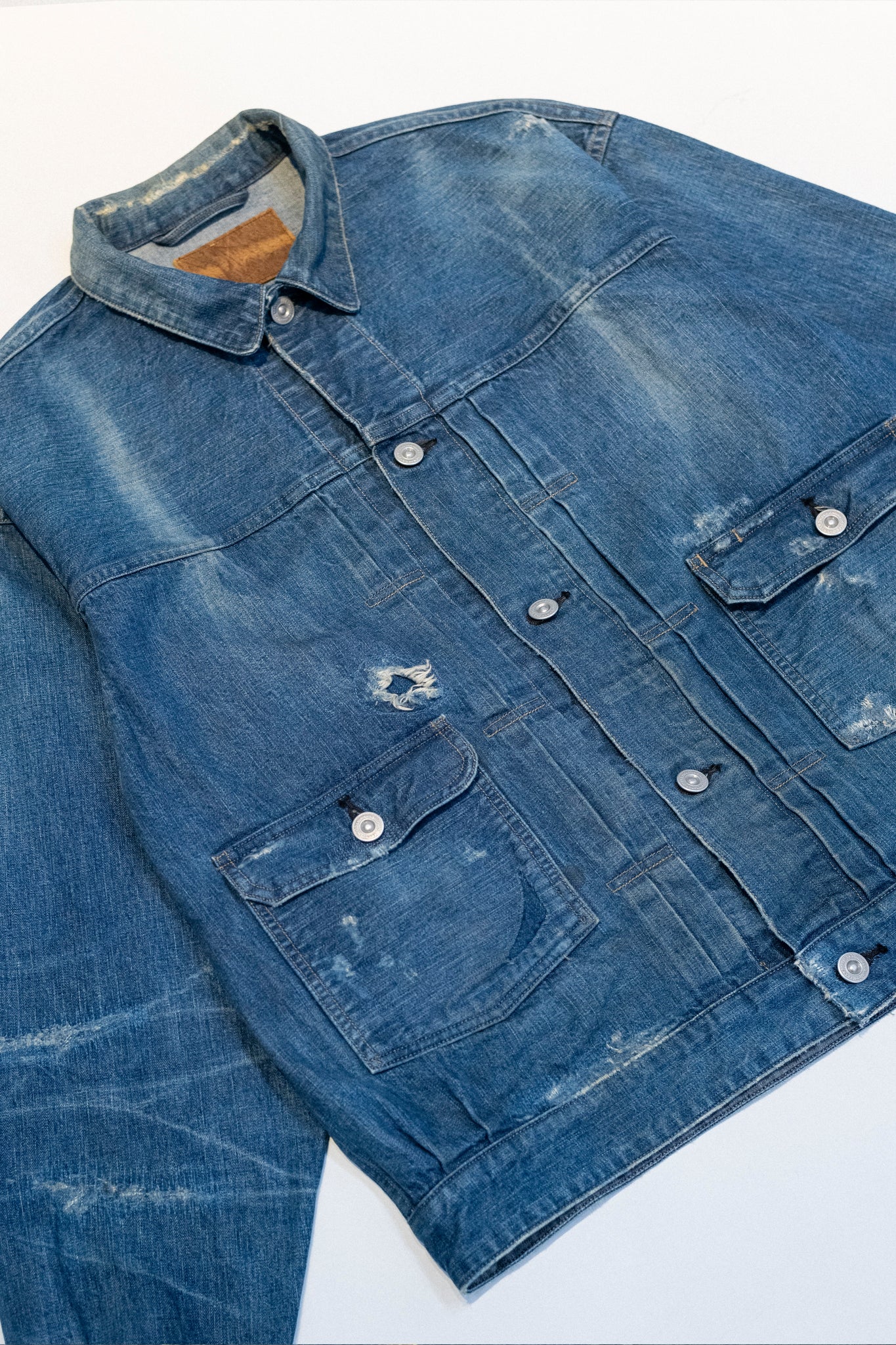 LOWER FLAP POCKET JEAN JACKET (SCAR FACE) - 241OJ-JK16