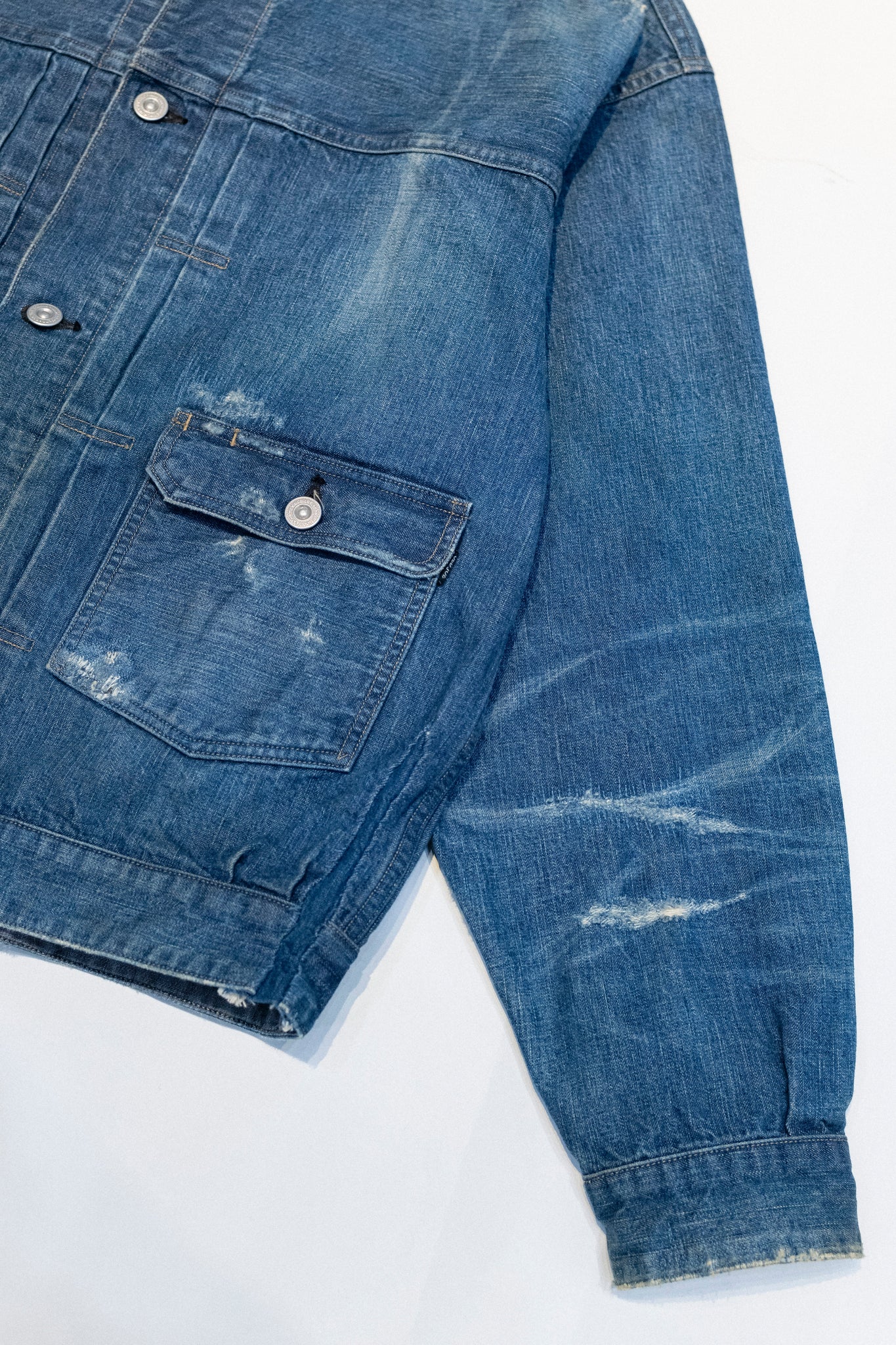 LOWER FLAP POCKET JEAN JACKET (SCAR FACE) - 241OJ-JK16