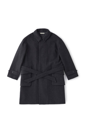 CASHMERE MELTON SADDLE COAT - 222OJ-JK08