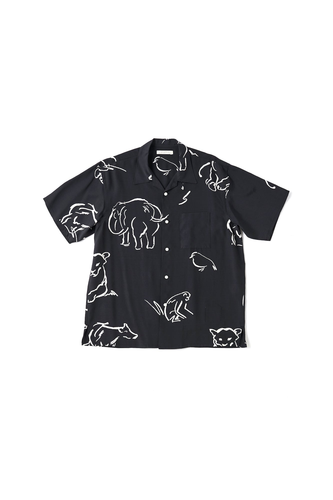 ORIGINAL PRINTED OPEN COLLAR SHIRTS (-DRAWING- short sleeve) - 201OJ-SH07