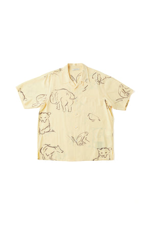 ORIGINAL PRINTED OPEN COLLAR SHIRTS (-DRAWING- short sleeve) - 201OJ-SH07