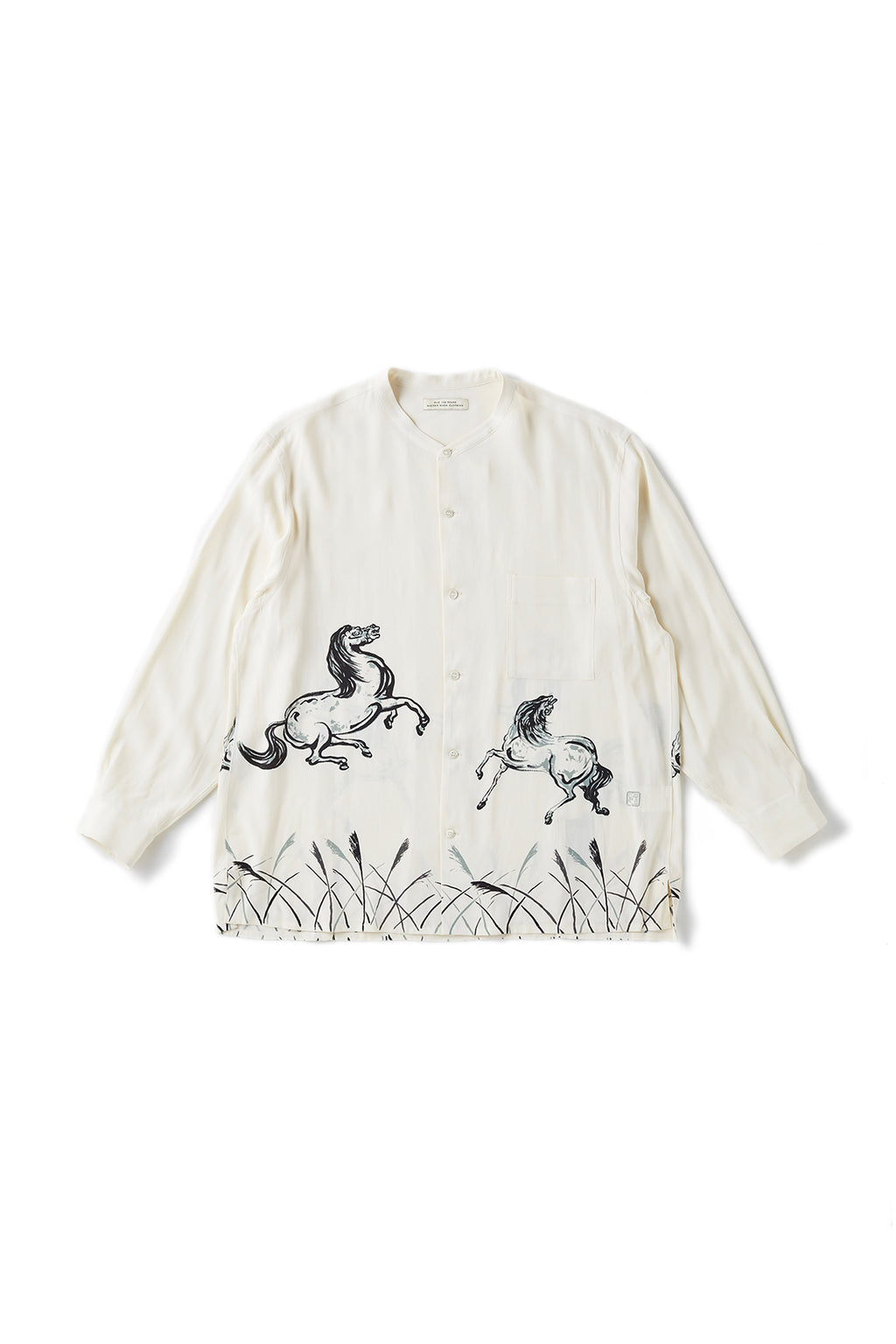 ORIGINAL PRINTED BAND COLLAR SHIRTS (HORSE) - 221OJ-SH17