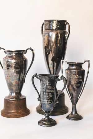 SILVER PLATED TROPHYS SET