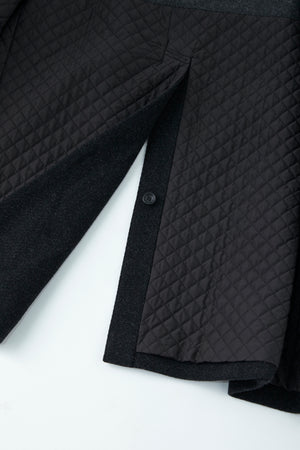 CASHMERE MELTON SADDLE COAT - 222OJ-JK08
