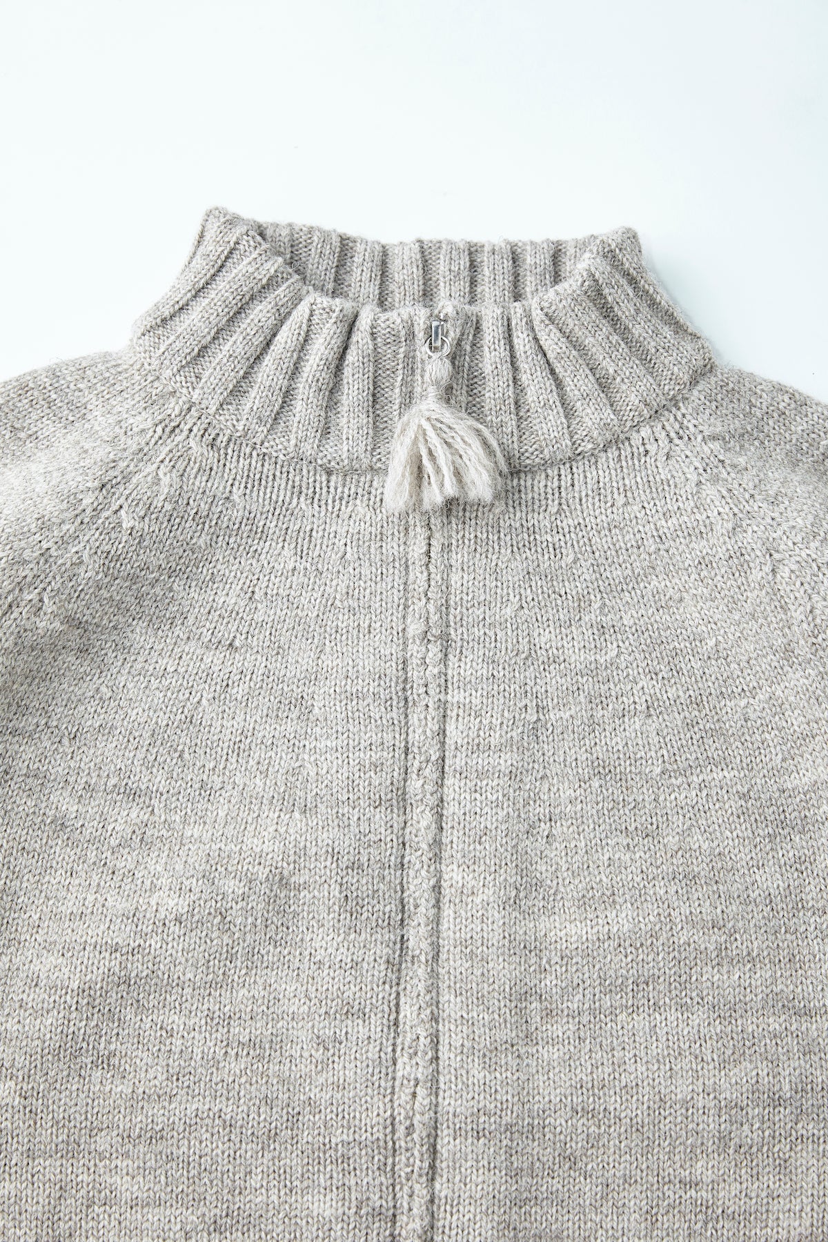 TWEEDY YARN ZIP SWEATER - 222OJ-KN06